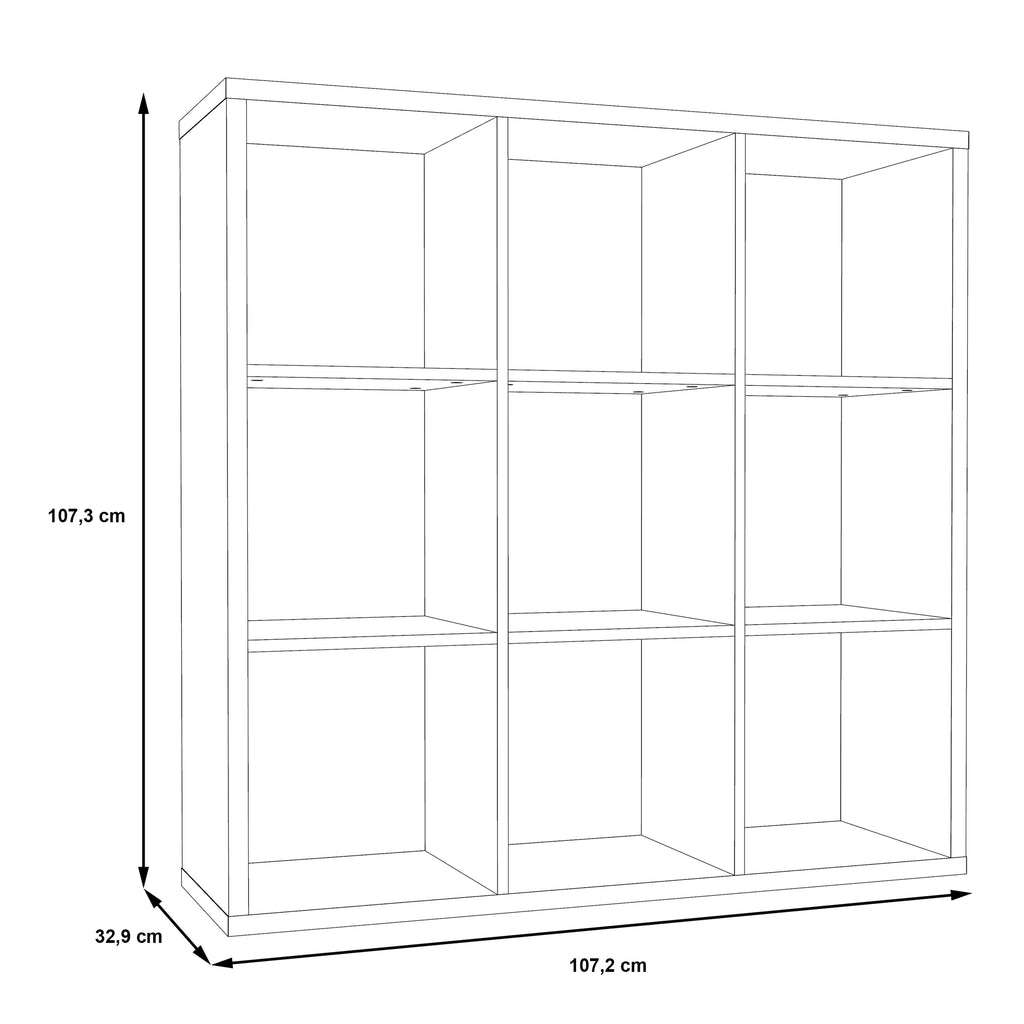 Mauro 3x3 Storage Unit in Matt Black