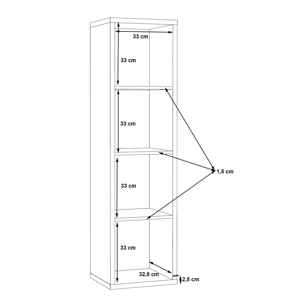 Mauro 3 Shelves Storage Unit in Matt Black