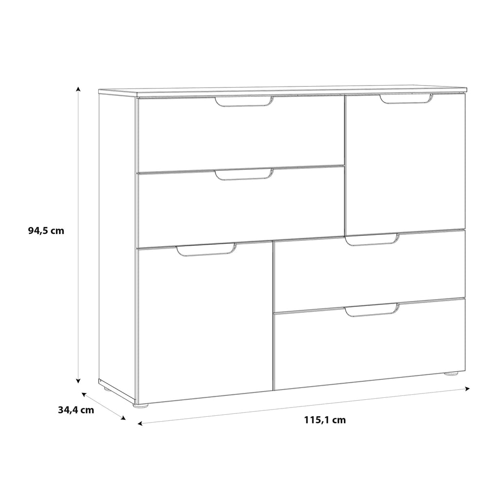 Sienna Abstract Chest of in White/White High Gloss