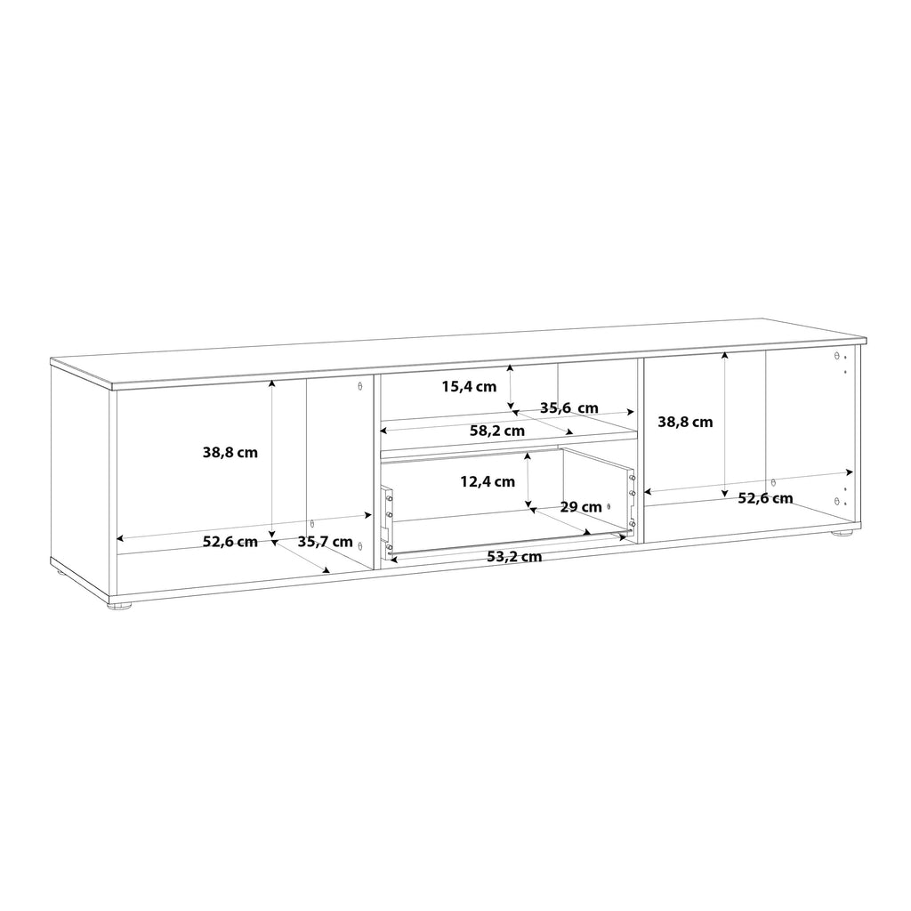 Sienna TV Unit  in White/White High Gloss