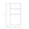 Best Chest Storage Cabinet 2 Drawers 1 Door in Concrete Optic Dark Grey/Old - Wood Vintage