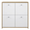 Best Chest Storage Cabinet with 4 Doors in Artisan Oak/White