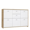 Best Chest Storage Cabinet with 2 Drawers and 5 Doors in Artisan Oak/White