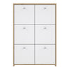 Best Chest Storage Cabinet with 6 Doors in Artisan Oak/White