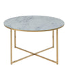 Alisma Round Coffee Table with White Marble Top & Gold Legs