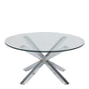 Heaven Round Coffee Table with Glass Top and Chrome Legs