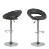 Plump Black Swivel Bar Stool with Open Back