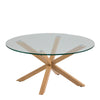 Heaven Round Coffee Table with Smoked Glass Top and Oak Legs