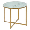 Alisma Round Side Table with White Marble Effect Top