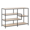 Seaford Wide Black Metal Bookcase with 4 Sonoma Oak Shelves