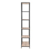 Seaford Tall Black Metal Bookcase with 5 Sonoma Oak Shelves