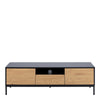 Seaford TV Unit 2 Doors 1 Drawer in Black & Oak