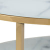 Alisma Round Coffee Table with Marble Effect Top & Gold Legs