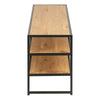 Seaford Black Metal Open TV Unit with 3 Oak Shelves