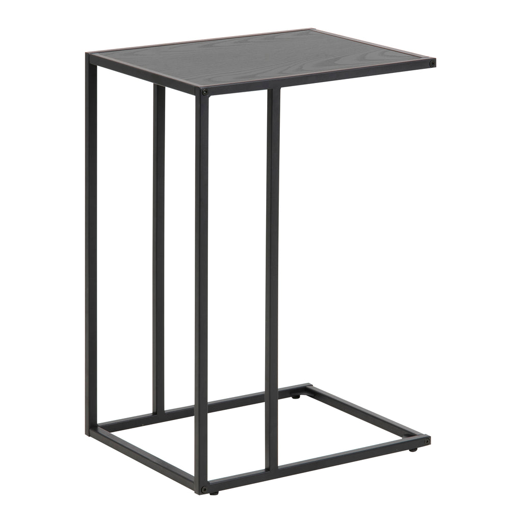 Seaford Black Metal Side Table with Black Top