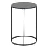 Seaford Black Metal Small Round Side Table with Black Top