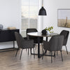 Amble Round Dining Table with Brown Marble Effect Top