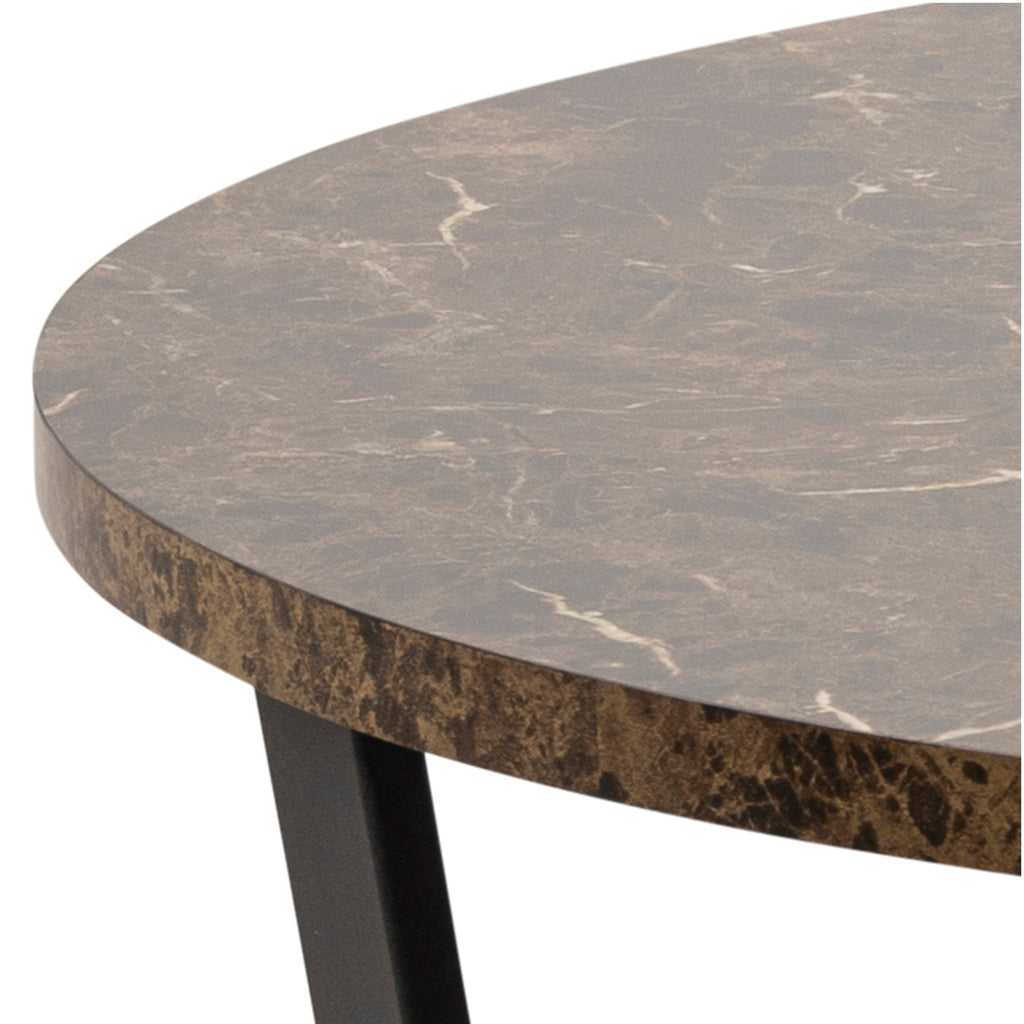 Amble Round Dining Table with Brown Marble Effect Top