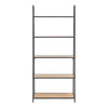 Seaford Black Metal Ladder Bookcase with 5 Oak Shelves