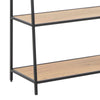 Seaford Black Metal Ladder Bookcase with 5 Oak Shelves