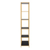 Seaford Tall Gold Metal Bookcase with 5 Black Shelves