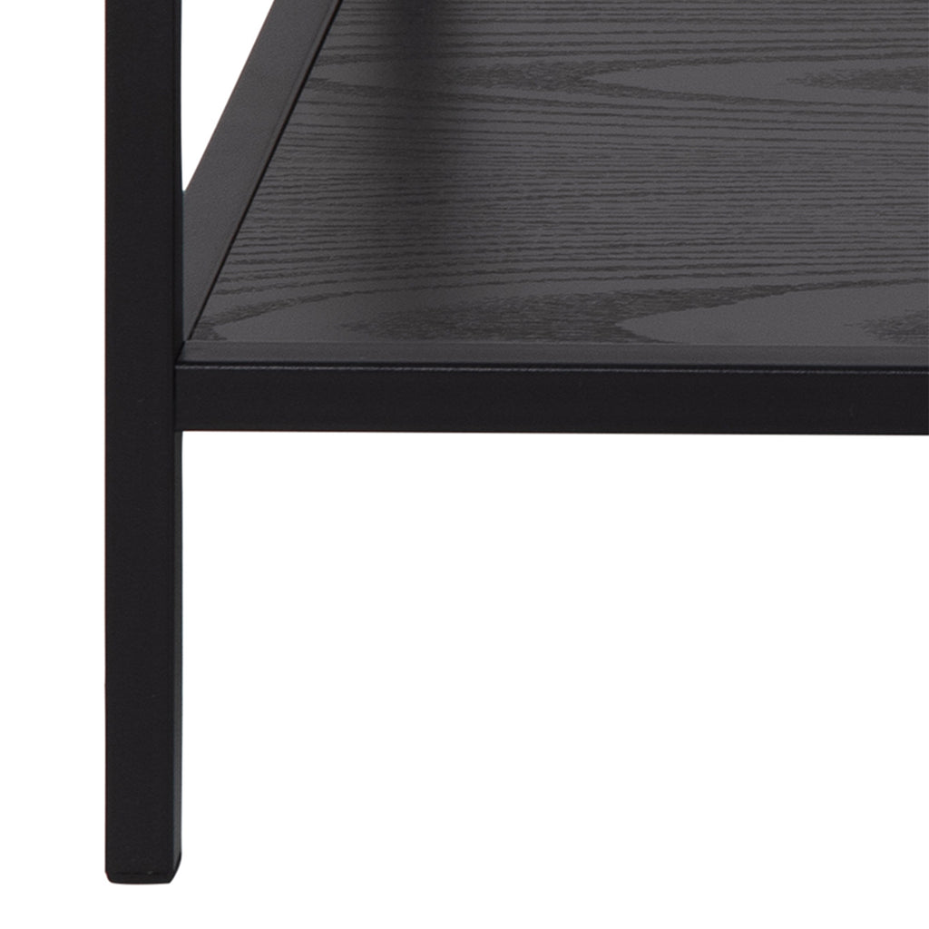 Seaford Black Metal Coffee Table Set with Glass Top