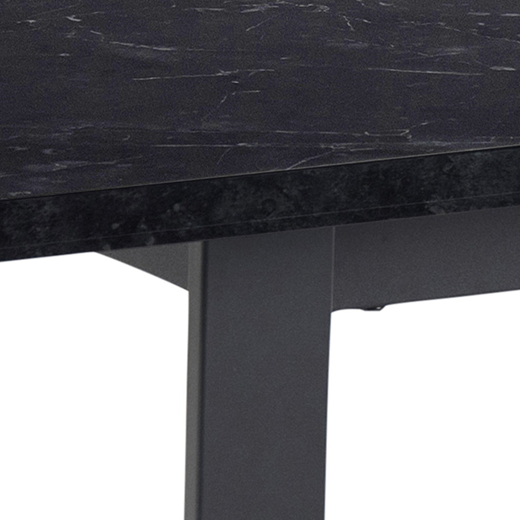 Amble Dining Table with Black Marble Effect Top & Black Legs