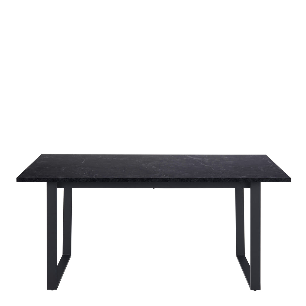 Amble Dining Table with Black Marble Effect Top & Black Legs