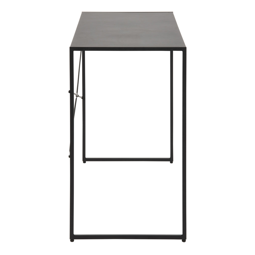 Newcastle Office Desk with Open Shelf in Matt Black