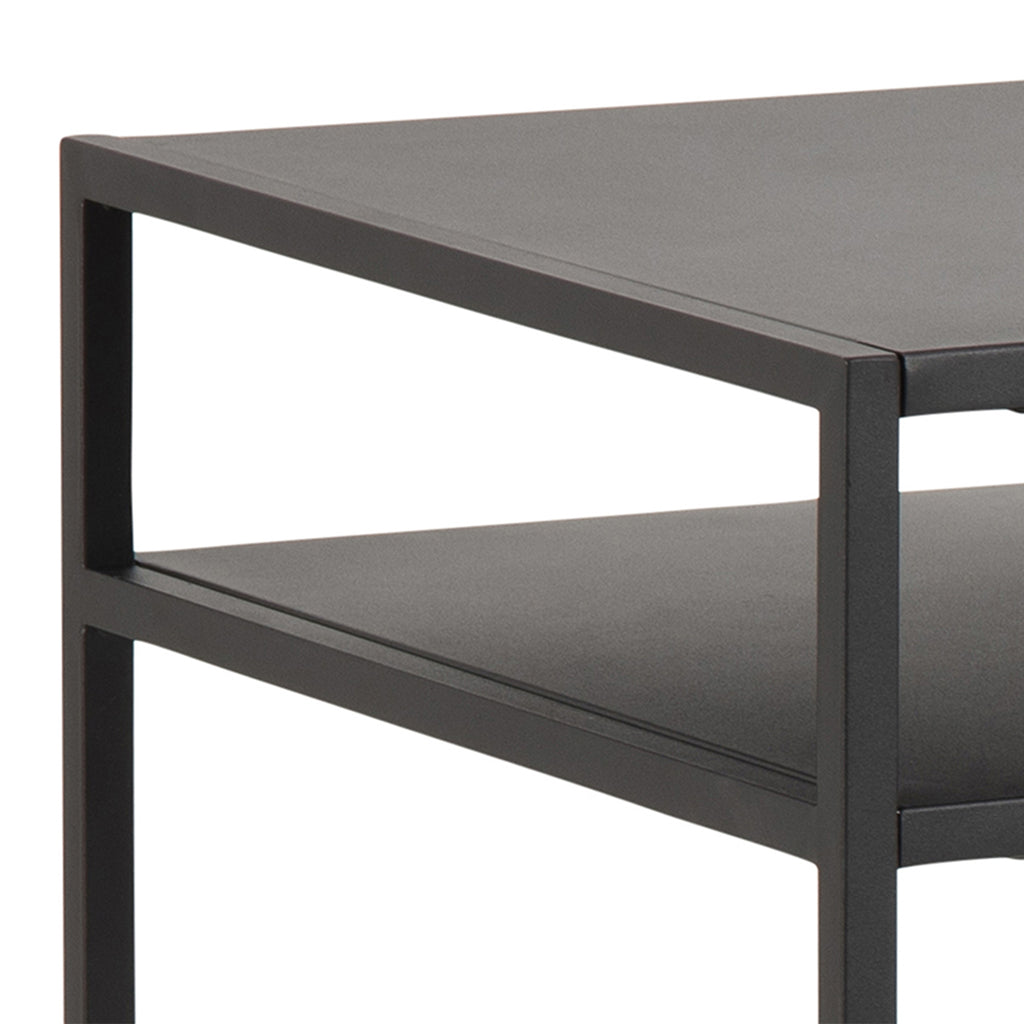 Newcastle Office Desk with Open Shelf in Matt Black