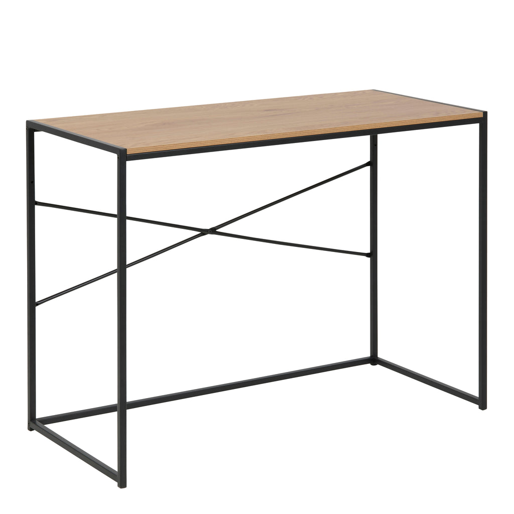 Seaford Office Desk in Black & Oak