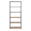 Seaford Tall Black Metal Bookcase with 5 Shelves in Oak