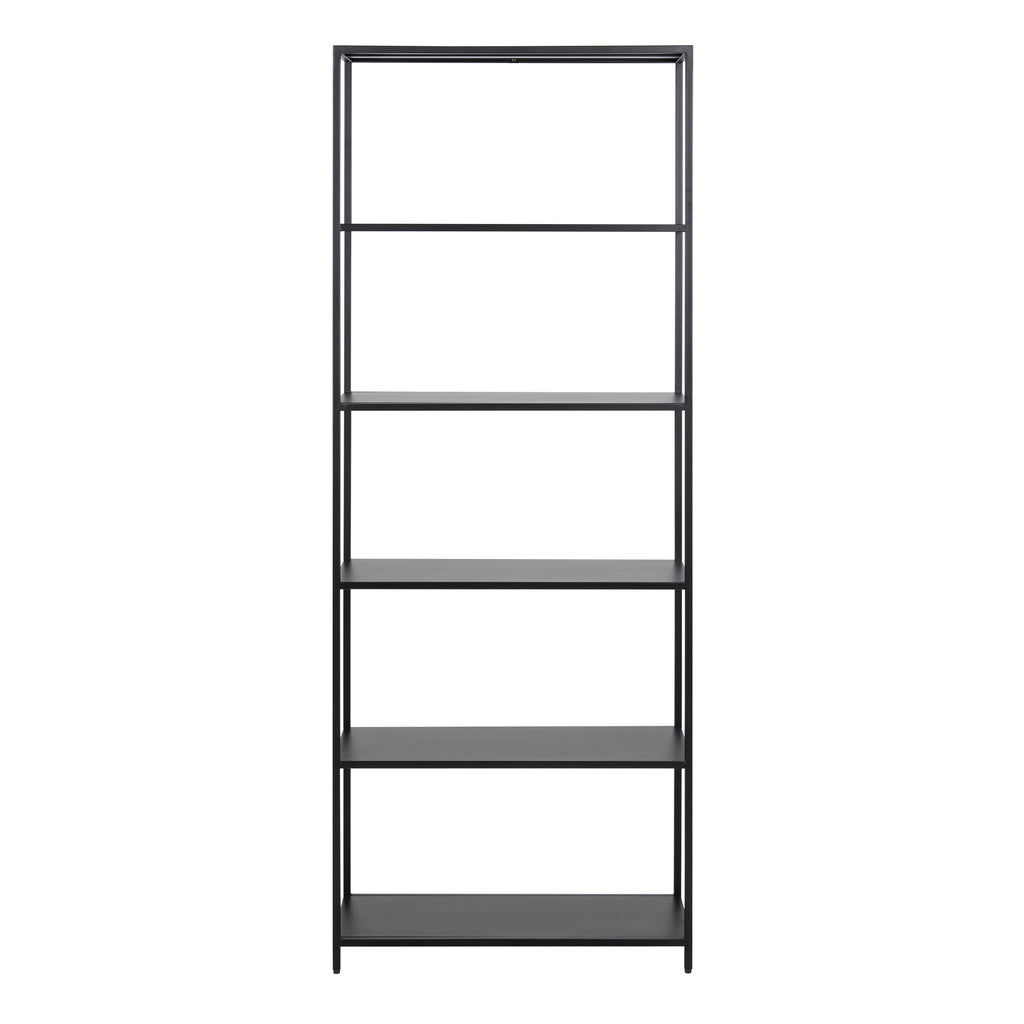 Newcastle Tall Bookcase with 5 Shelves in Matt Black