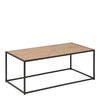 Seaford Black Metal Coffee Table with Oak Top