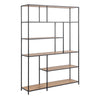 Seaford  Bookcase with 1 Drawer and 5 Shelves in Black and Oak