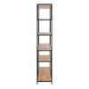 Seaford  Bookcase with 1 Drawer and 5 Shelves in Black and Oak