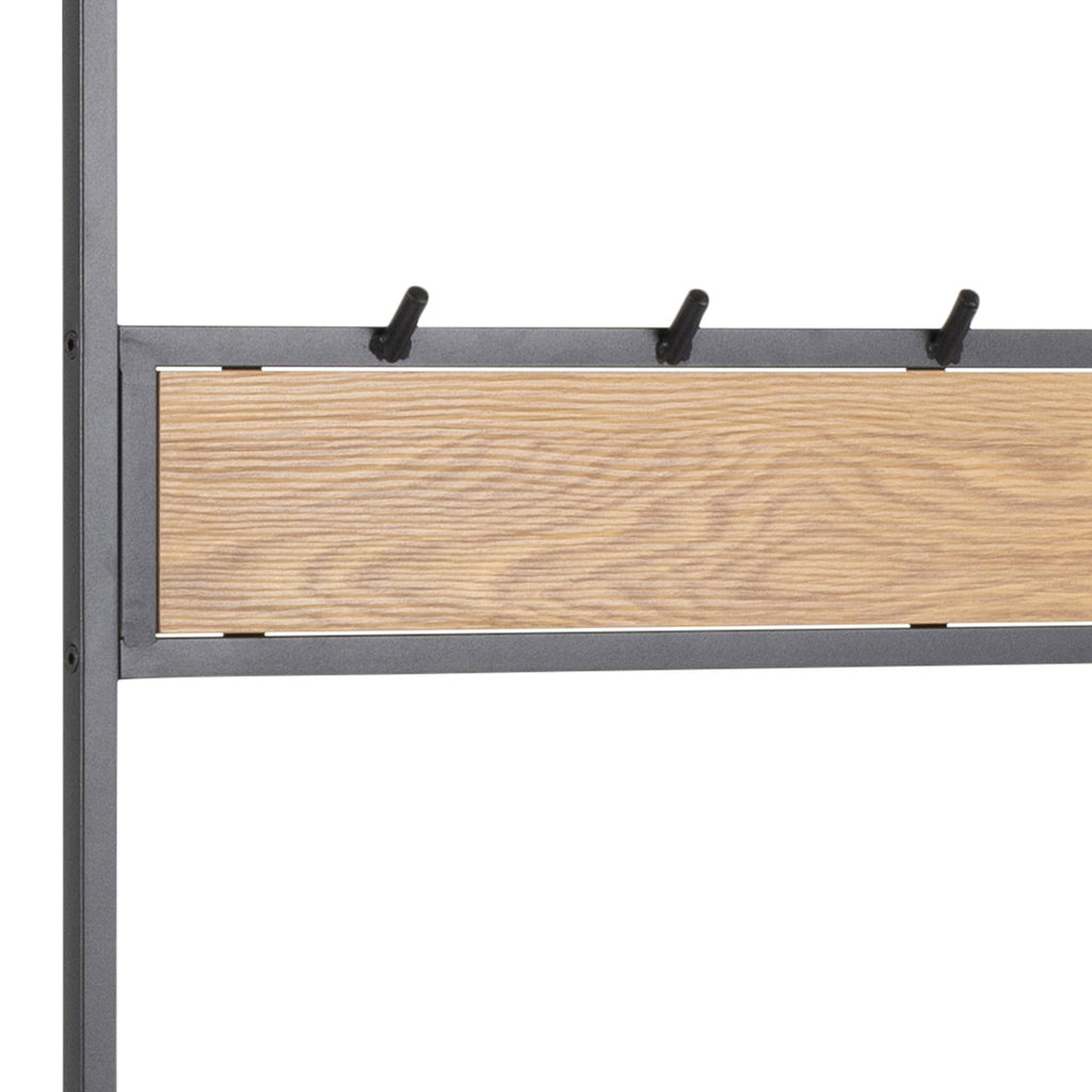 Seaford Clothes Rack with 3 Shelves in Black and Oak