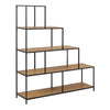 Seaford Bookcase with 4 Shelves and 1 Drawer in Black and Oak