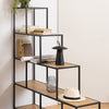 Seaford Bookcase with 4 Shelves and 1 Drawer in Black and Oak