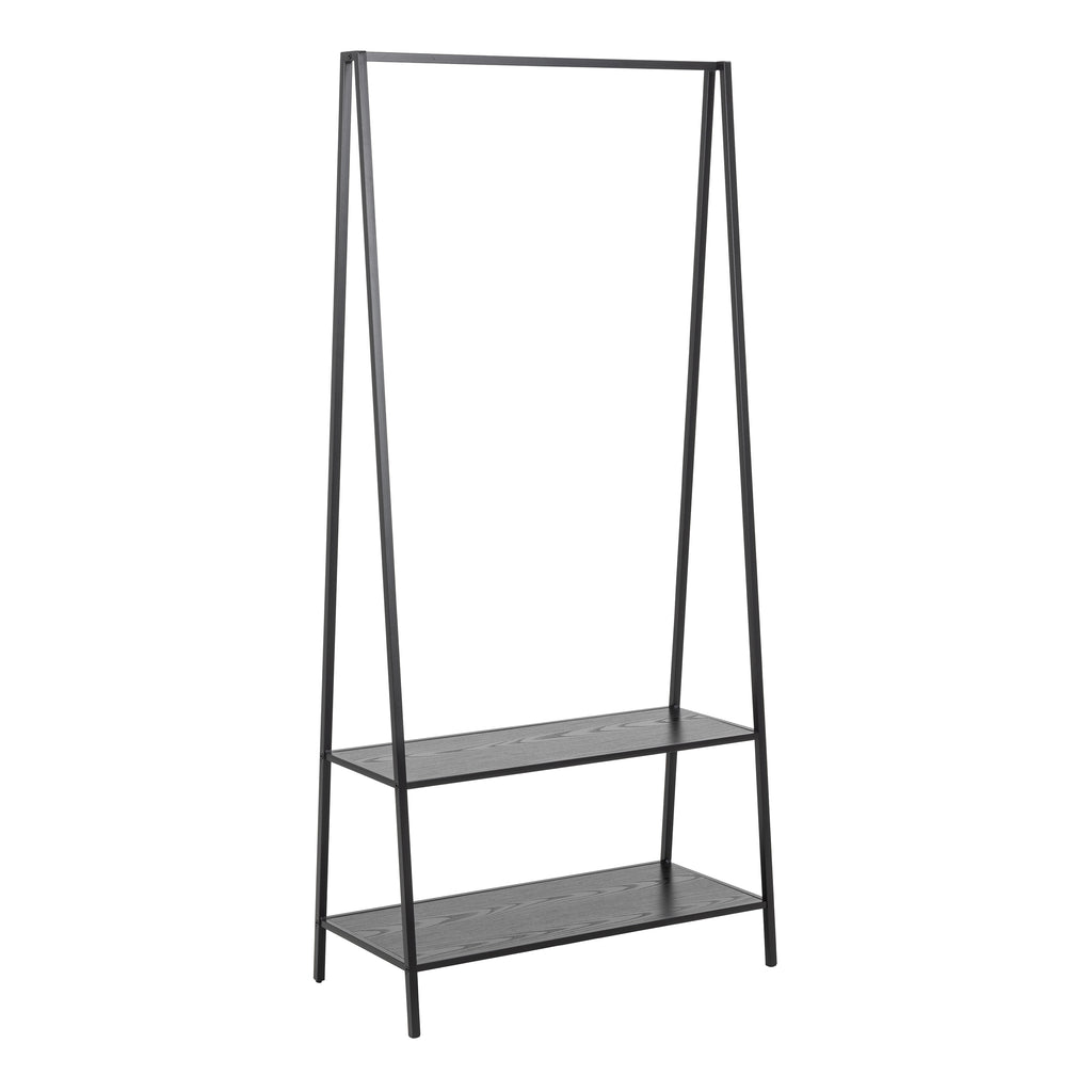 Seaford Clothes Rack with 2 shelves in Black