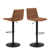 Kimmy Bar Stool with  Brown Fabric in Set of 2