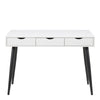 Neptun 3 Drawer Office Desk in White with Black Legs