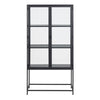 Seaford 2 Glass Door Display Cabinet in Black