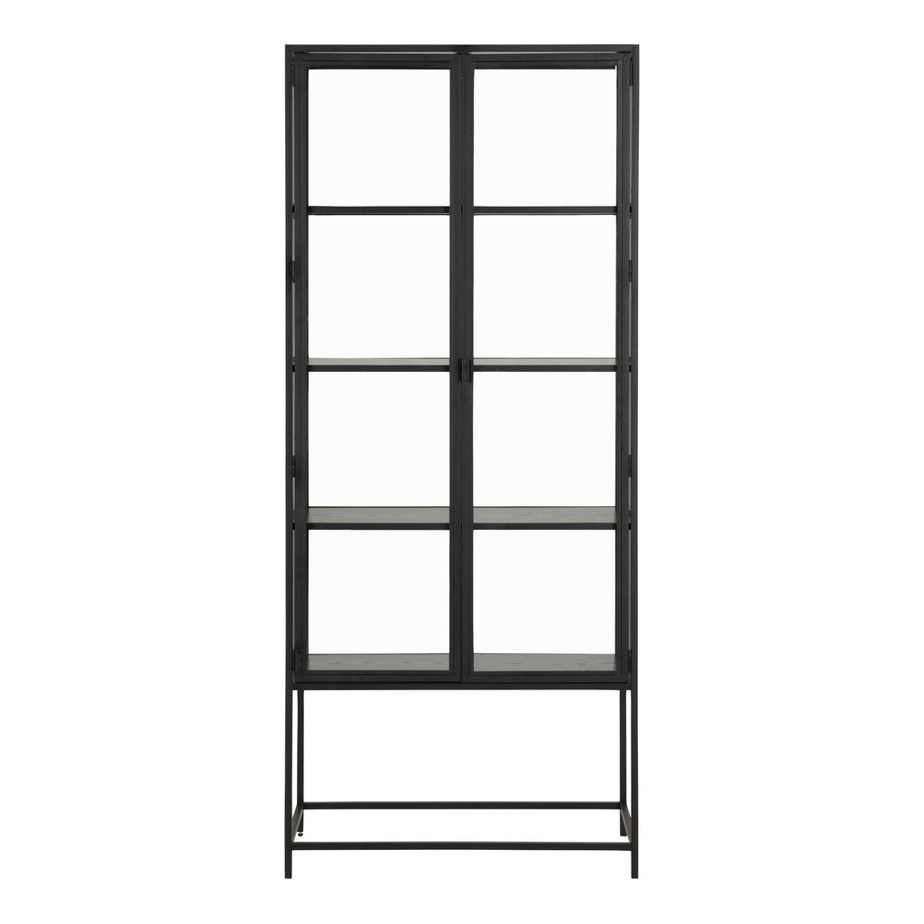 Seaford Tall Black Metal 2 Door Display Cabinet