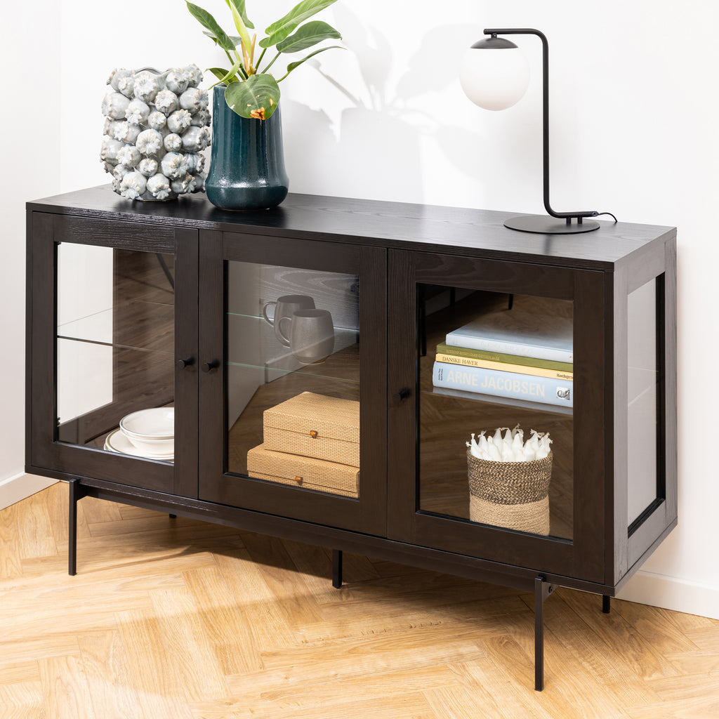 Angus 3 Door Sideboard in Black