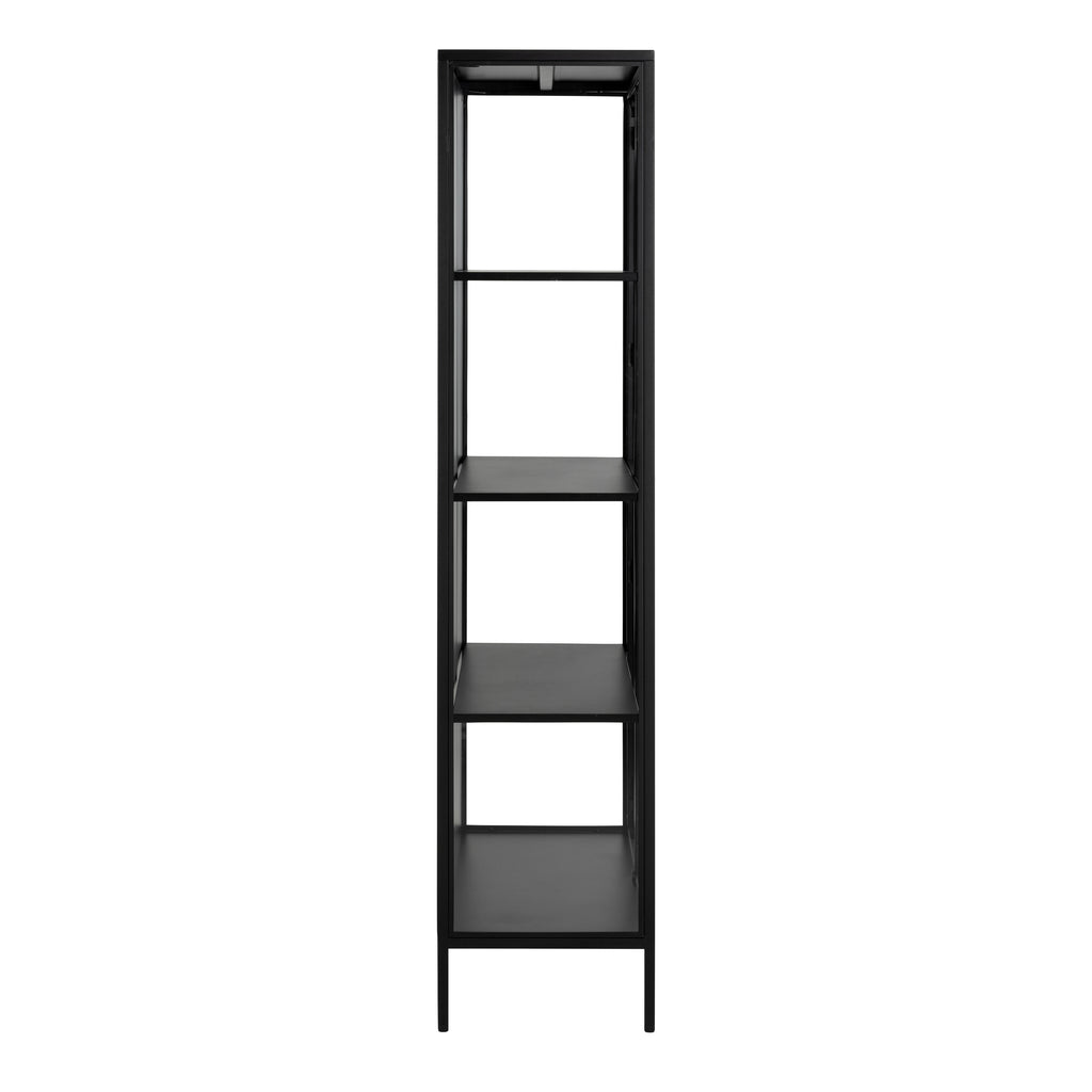 Newcastle Tall 2 Door Display Cabinet in Matt Black