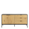 Seaford Sideboard with 2 Doors and 3 Drawers in Black