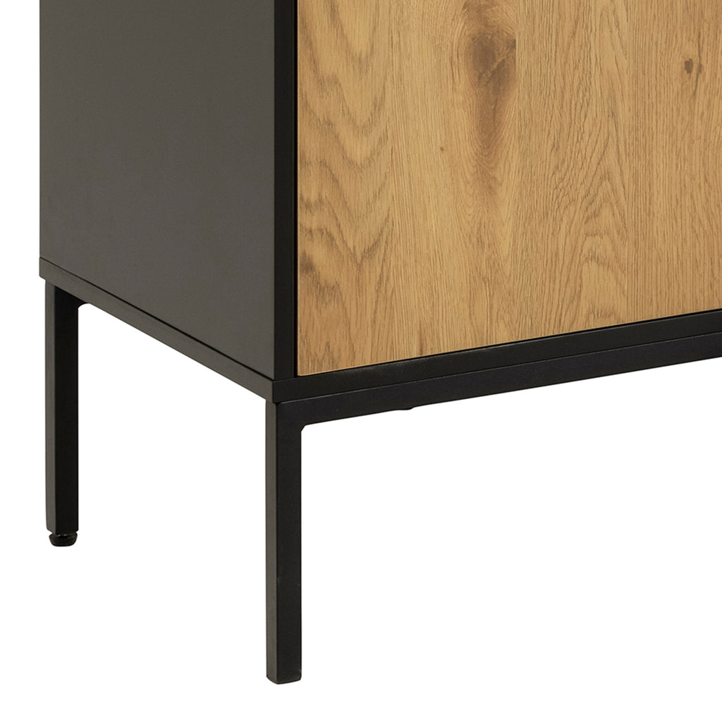 Seaford Sideboard with 2 Doors and 3 Drawers in Black