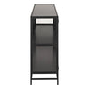 Seaford Display Cabinet with 4 Doors and 2 Shelves in Black and Oak