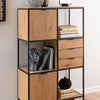 Swindon Bookcase with 2 Doors, 3 drawers and 1 Shelves in Black